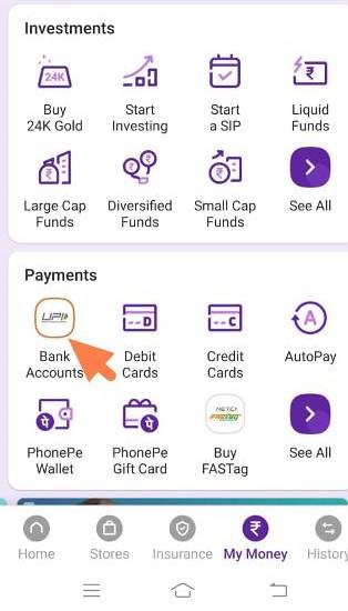 how to add bank account in phonepe 