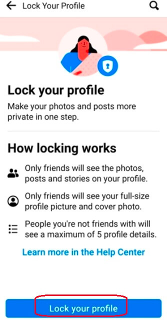 facebook profile lock kaise kare confirm locked