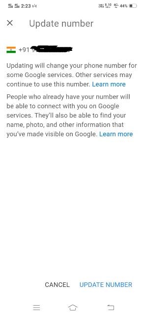 gmail account me mobile number kaise change kare