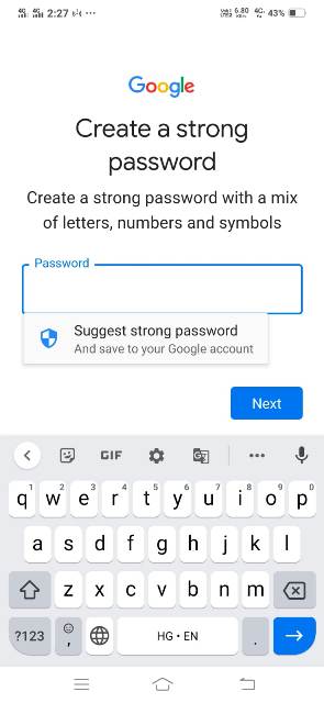 gmail id kaise banaye mobile se create password