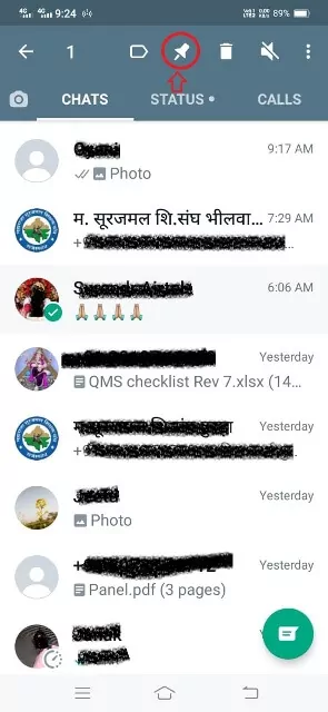 WhatsApp Chat को पिन कैसे करे